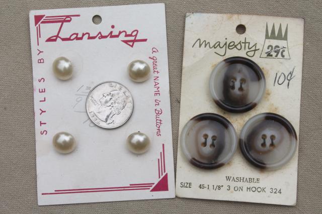 photo of lot of vintage buttons, rhinestone diamond dress buttons, bakelite coat buttons #4