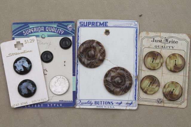 photo of lot of vintage buttons, rhinestone diamond dress buttons, bakelite coat buttons #11