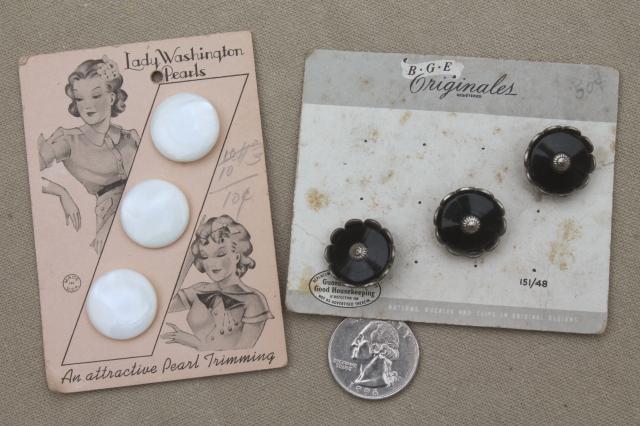 photo of lot of vintage buttons, rhinestone diamond dress buttons, bakelite coat buttons #14