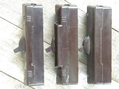 photo of lot of vintage deco bakelite architectural surface mount switches #2