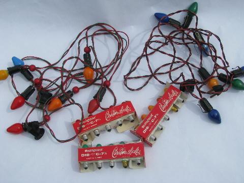 photo of lot of vintage electric Christmas tree lights w/ original old boxes #2