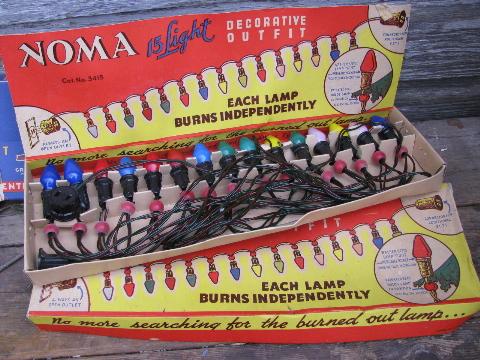 photo of lot of vintage electric Christmas tree lights w/ original old boxes #4