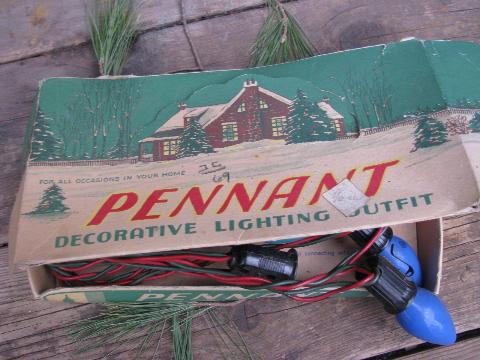 photo of lot of vintage electric Christmas tree lights w/ original old boxes #8