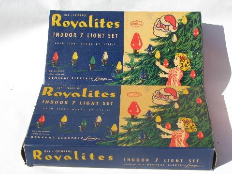 photo of lot of vintage electric Christmas tree lights w/ original old boxes #4