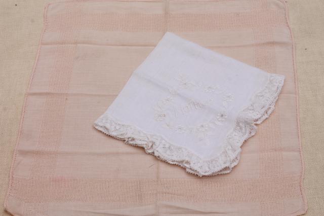 photo of lot of vintage hankies w/ embroidery, Swiss embroidered & Madeira handkerchiefs #8