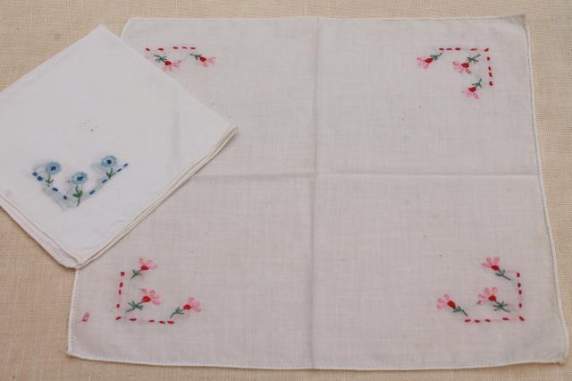 photo of lot of vintage hankies w/ embroidery, Swiss embroidered & Madeira handkerchiefs #13