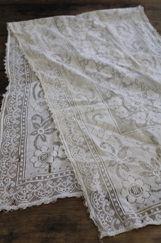 photo of lot of vintage lace runners, table mats & doilies, machine made cotton lace #3