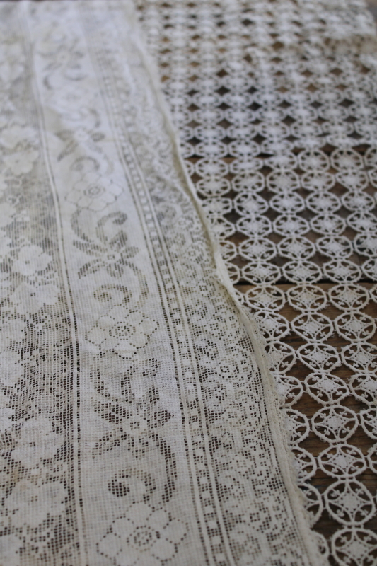 photo of lot of vintage lace runners, table mats & doilies, machine made cotton lace #12