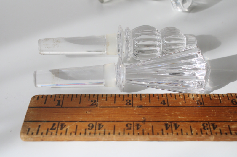 photo of lot of vintage lead crystal stoppers for decanters, liquor or wine bar bottles  #6