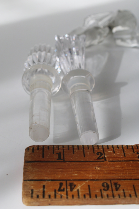 photo of lot of vintage lead crystal stoppers for decanters, liquor or wine bar bottles  #7