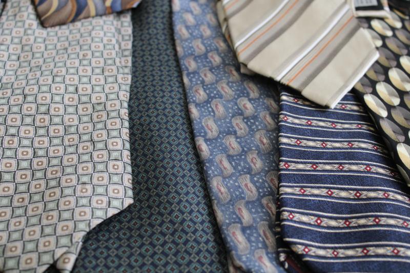 photo of lot of vintage neckties, silk ties for upcycle projects, crafts, sewing fabric #4