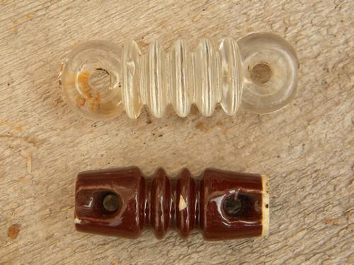 photo of lot of vintage old ceramic & glass lightning arresters/insulators #2