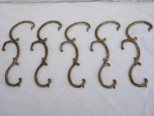 photo of lot of vintage ornate brass chandelier prism arms/parts for restoration #2