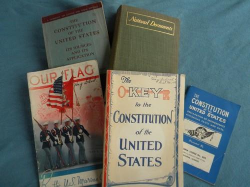 photo of lot of vintage patriotic handbooks, US Constitution, flag display etc. #1