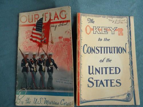 photo of lot of vintage patriotic handbooks, US Constitution, flag display etc. #2