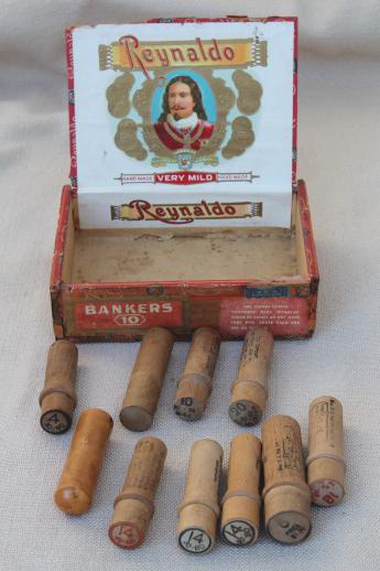 photo of lot of vintage wood needle cases w/ old antique sewing machine needles #2