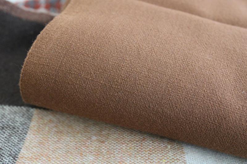 photo of lot of vintage wool & tweed fabric for sewing or rug making, tan & brown shades #6
