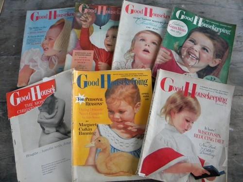 photo of lot old 1950s Good Housekeeping magazines vintage graphics/advertising #1