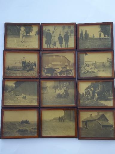 photo of lot old Illinois family farm photos, farming w/ horses, early tractor #1