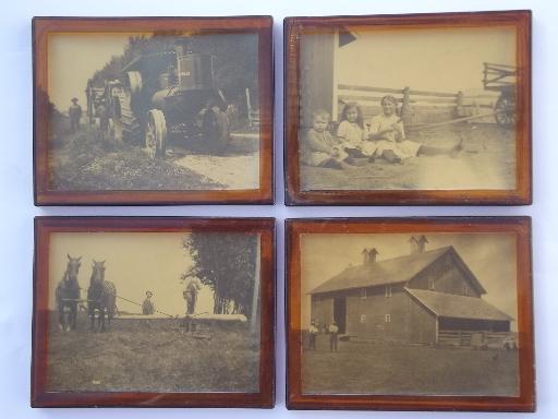 photo of lot old Illinois family farm photos, farming w/ horses, early tractor #3