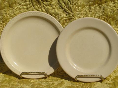 photo of lot old adobe tan restaurant china plates, assorted vintage patterns #5