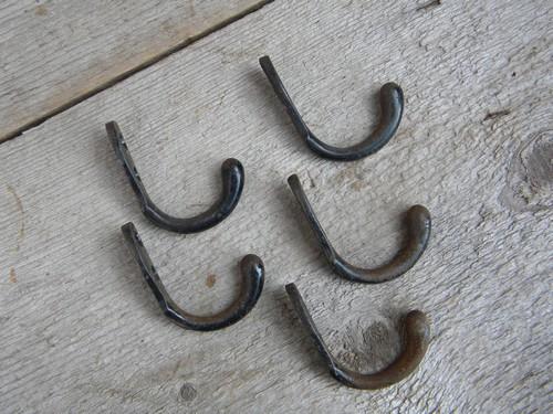 photo of lot old antique cast iron architectural coat rack hooks old black paint #2