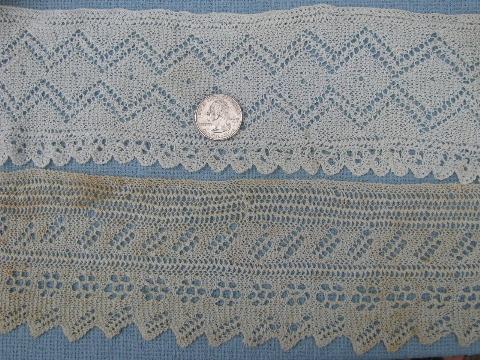 photo of lot old antique vintage cotton crochet lace edgings, insertions, trims #2