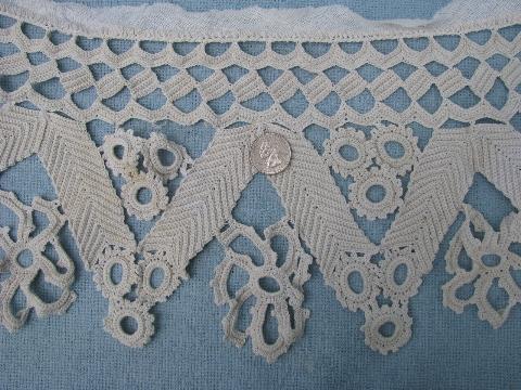 photo of lot old antique vintage cotton crochet lace edgings, insertions, trims #5