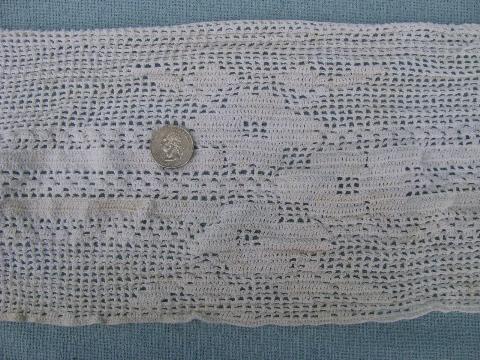 photo of lot old antique vintage cotton crochet lace edgings, insertions, trims #3