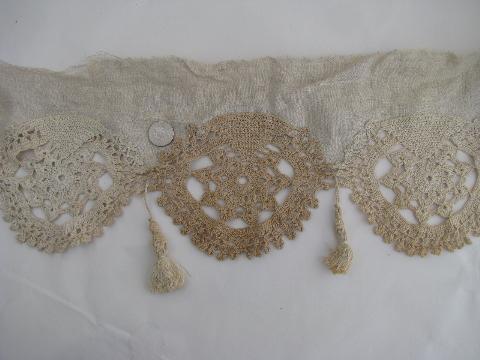 photo of lot old antique vintage cotton crochet lace edgings, insertions, trims #10