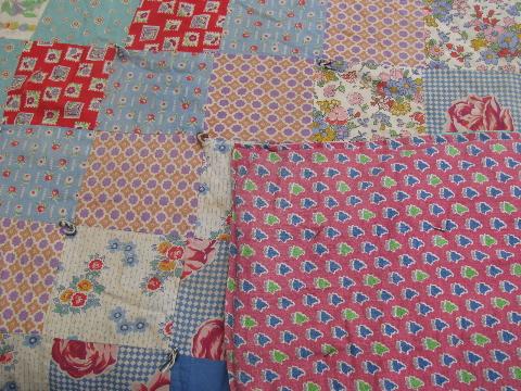 photo of lot old antique vintage patchwork quilts for cutting, cutters #5