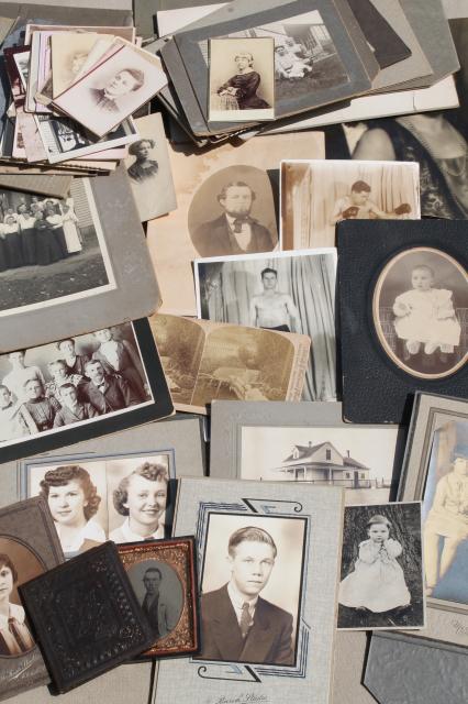 photo of lot old antique vintage photos, instant collection of ancestors, family portraits #1