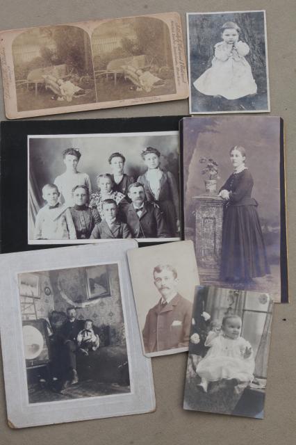 photo of lot old antique vintage photos, instant collection of ancestors, family portraits #4