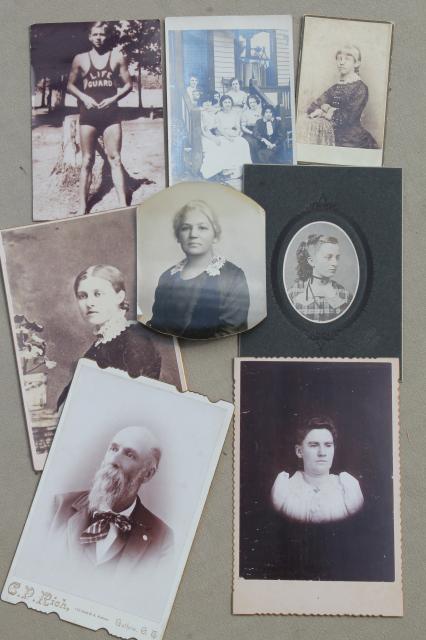 photo of lot old antique vintage photos, instant collection of ancestors, family portraits #15