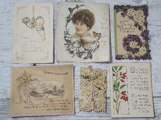 photo of lot old antique vintage postcards, holidays, Christmas greetings, photo cards #8