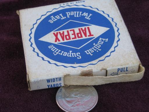 photo of lot old antique vintage seam binding, rayon and twilled cotton sewing tape #5