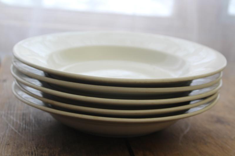 photo of lot old antique white ironstone china soup bowl plates, rustic farmhouse table ware #7