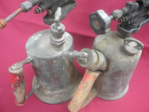 photo of lot old brass blow torches for restoration Clayton and Lambert 1921 patent #4