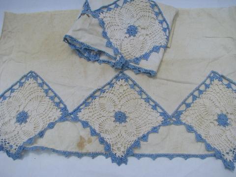 photo of lot old colored cotton crochet thread lace edgings, vintage sewing trim lacy edging #5