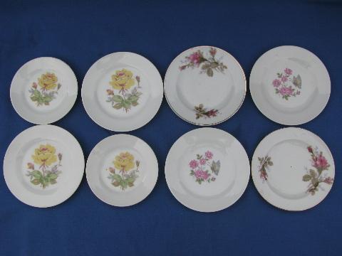 photo of lot old flowered china small plates, vintage butter pats, doll dishes? #1
