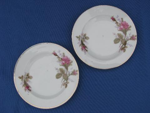 photo of lot old flowered china small plates, vintage butter pats, doll dishes? #3