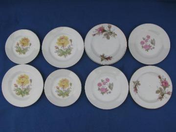 catalog photo of lot old flowered china small plates, vintage butter pats, doll dishes?