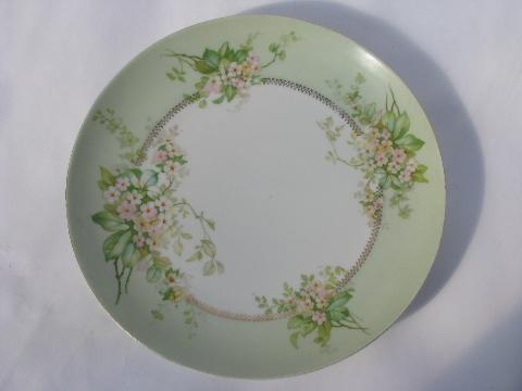 photo of lot old hand-painted china plates w/ flowers, antique vintage Bavaria, Prussia etc. #9