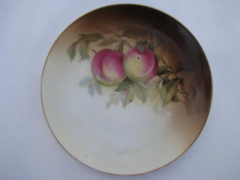 photo of lot old hand-painted porcelain plates w/ fruit, antique vintage Bavaria china #5