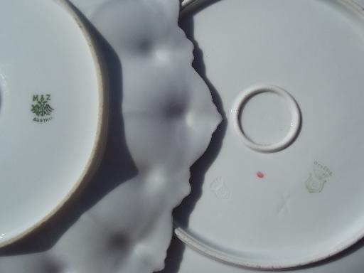 photo of lot old hand-painted roses porcelain plates, antique and vintage china #4