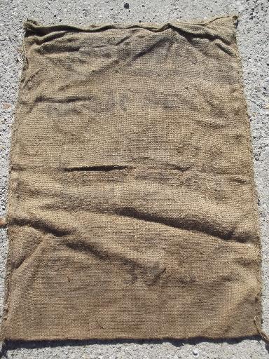 photo of lot old heavy burlap sacks, primitive vintage grain bags from Africa #2