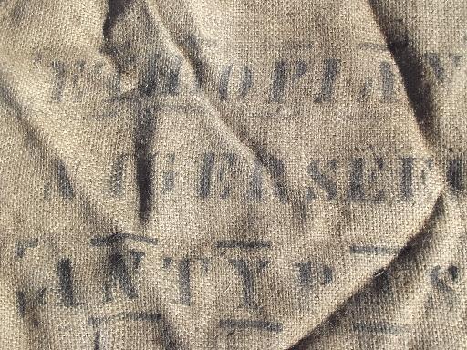 photo of lot old heavy burlap sacks, primitive vintage grain bags from Africa #4