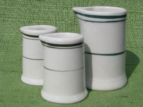 photo of lot old individual creamers, vintage restaurant ware ironstone china #1