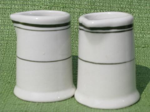 photo of lot old individual creamers, vintage restaurant ware ironstone china #3