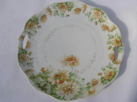 photo of lot old painted china handled plates w/ flowers, antique vintage Bavaria, Germany #4